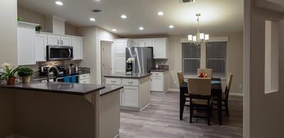 Bright and modern kitchen area in a senior living space