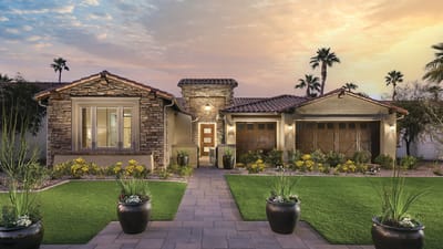 Exterior view of a residential building with landscaping
