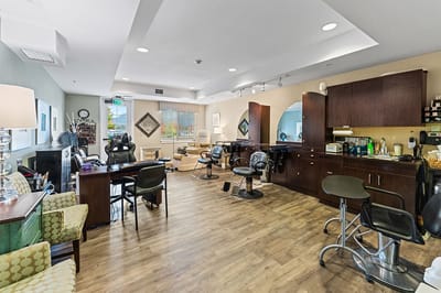 Interior view of a beauty salon in the facility