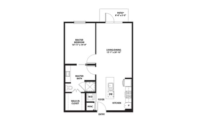Mirador, Nursing Home in Corpus Christi, TX — Floor plan of a senior living apartment layout