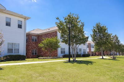 Exterior view of the assisted living facility landscaping.
