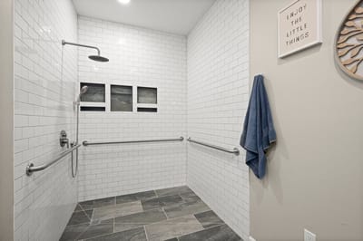 Accessible bathroom with safety features