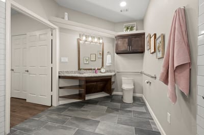 Modern bathroom interior with natural light