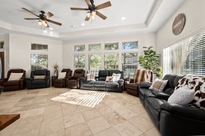 Comfortable common area with seating and natural light.