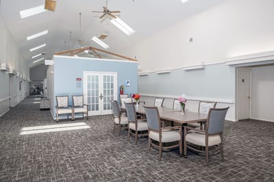 Common area with seating and natural light
