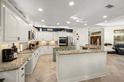 Bright and spacious assisted living kitchen area.