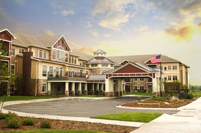 Exterior view of the senior living facility