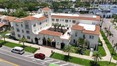 Aerial view of Hudson Manor Assisted Living facility