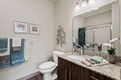 Well-appointed bathroom with modern fixtures.