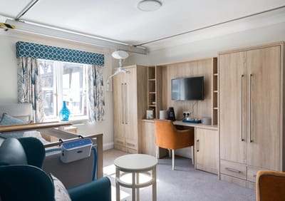 Modern private resident room with furnishings