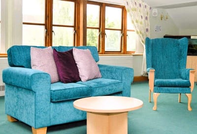 Interior seating area with a couch and chair