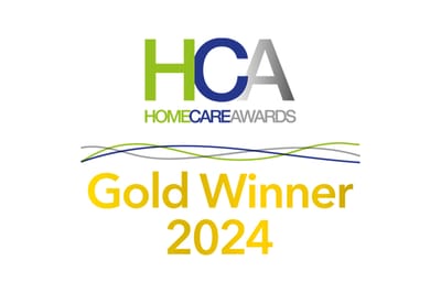 Home Care Awards logo, Gold Winner 2024
