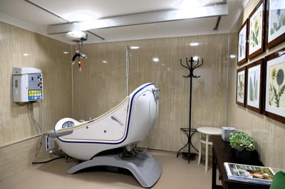 Therapeutic bathtub in a clean bathroom setting