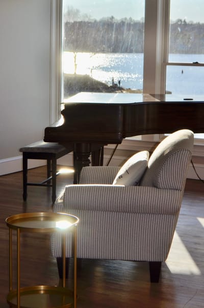 Cozy lounge with a view of the water.