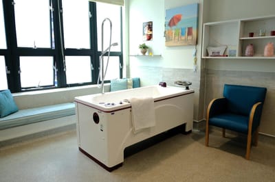 Accessible bath area in a serene setting