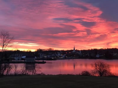 Beautiful sunset over a peaceful lake