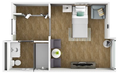 Interior layout of a resident room
