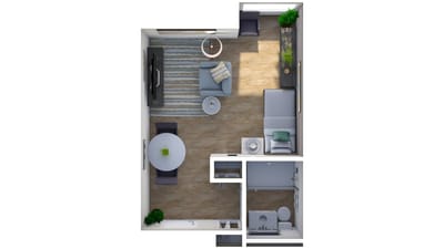 Floor plan of a resident's living space