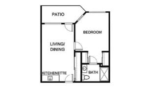 Architectural floor plan of a living space
