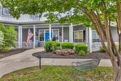Front entrance of Arbor House with landscaped garden