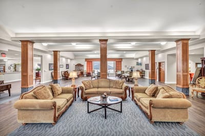 Cozy common area with comfortable seating and natural light