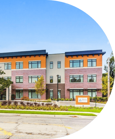 Exterior view of the Artis Senior Living of Wilmette facility