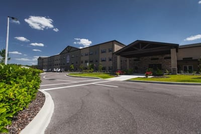 Exterior view of the Angels Senior Living facility