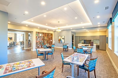 Interior view of a bright and spacious activity room