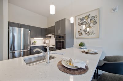 Modern kitchen interior with stylish decor
