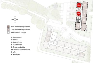 Facility floor plan showing apartment layout
