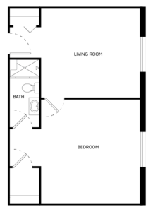 Simple architectural floor plan with labeled rooms