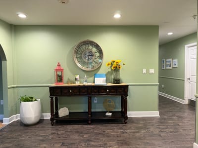 Bright interior of a common area with decorative elements