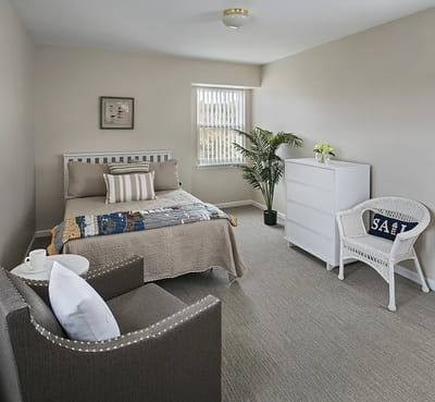 Cozy private resident room with light decor