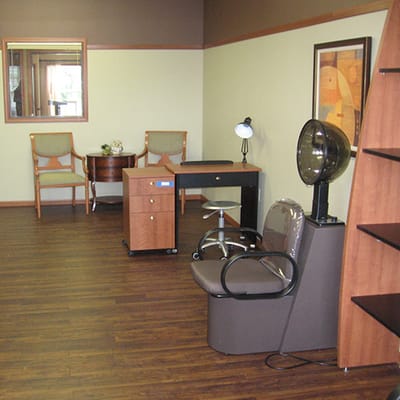 Salon area in a nursing home facility