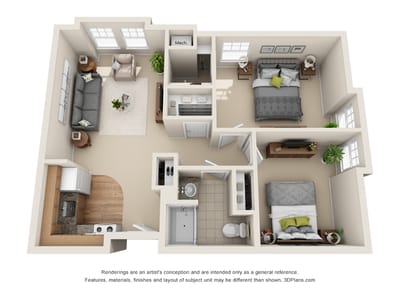 Architectural floor plan of a residential unit