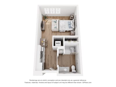 Architectural floor plan of a unit layout