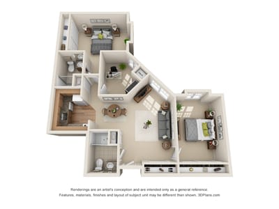 Architectural floor plan of a unit layout