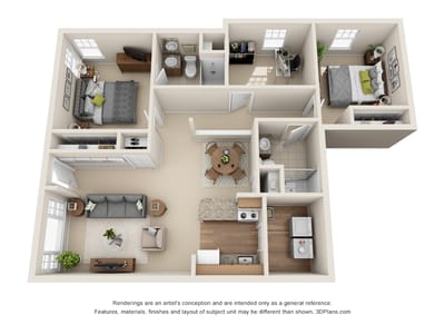Floor plan of a unit in a senior living facility