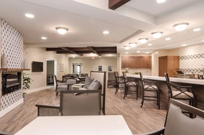 Bright and inviting common area in the facility