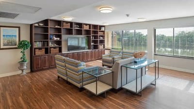 Bright common area with comfortable seating
