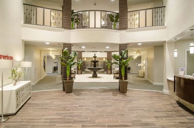 Interior view of a stylish common area