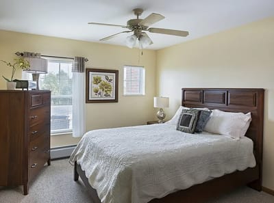 Cozy bedroom in a senior living facility