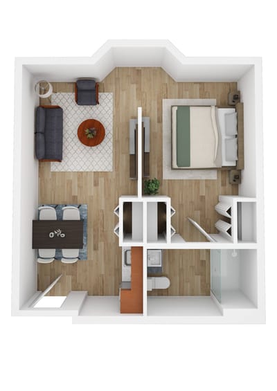 Floor plan of a modern resident room
