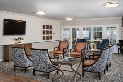 Bright common area with comfortable seating