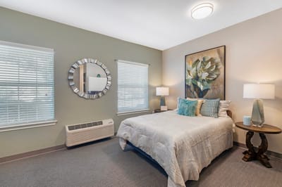 Cozy bedroom in a senior living facility