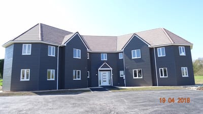 Exterior view of a modern assisted living building