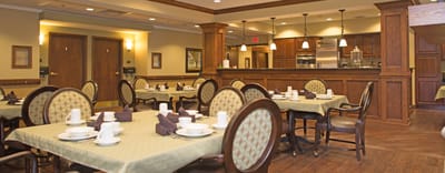 Dining room with elegantly set tables