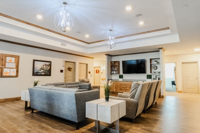 Bright common area with comfortable seating