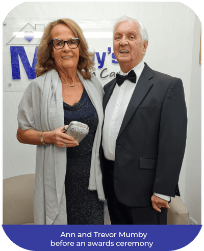 Couple dressed for an awards ceremony