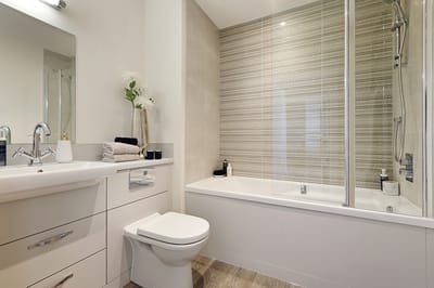 Modern bathroom with tub and shower